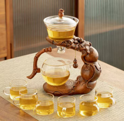 五福临门茶具，自动茶具套装组合家用办公室玻璃懒人功夫泡茶神器