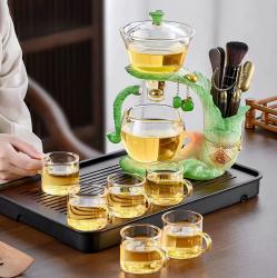百财如意茶具套装，自动茶具套装组合家用办公室玻璃懒人功夫泡茶神器