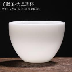 冰种玉瓷单杯，羊脂玉 大旦形杯_LY1040