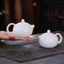 冰种玉 西施壶，冰种玉瓷，西施壶单壶_LY1023