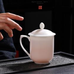 羊脂玉办公杯，冰种玉瓷，办公杯礼盒装_LYL1018
