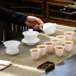 冰种玉套装，冰种玉瓷，如意杯套组_LY1007